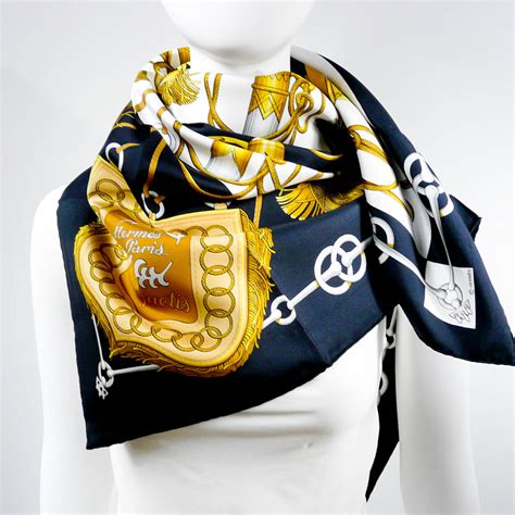 black hermes silk scarf